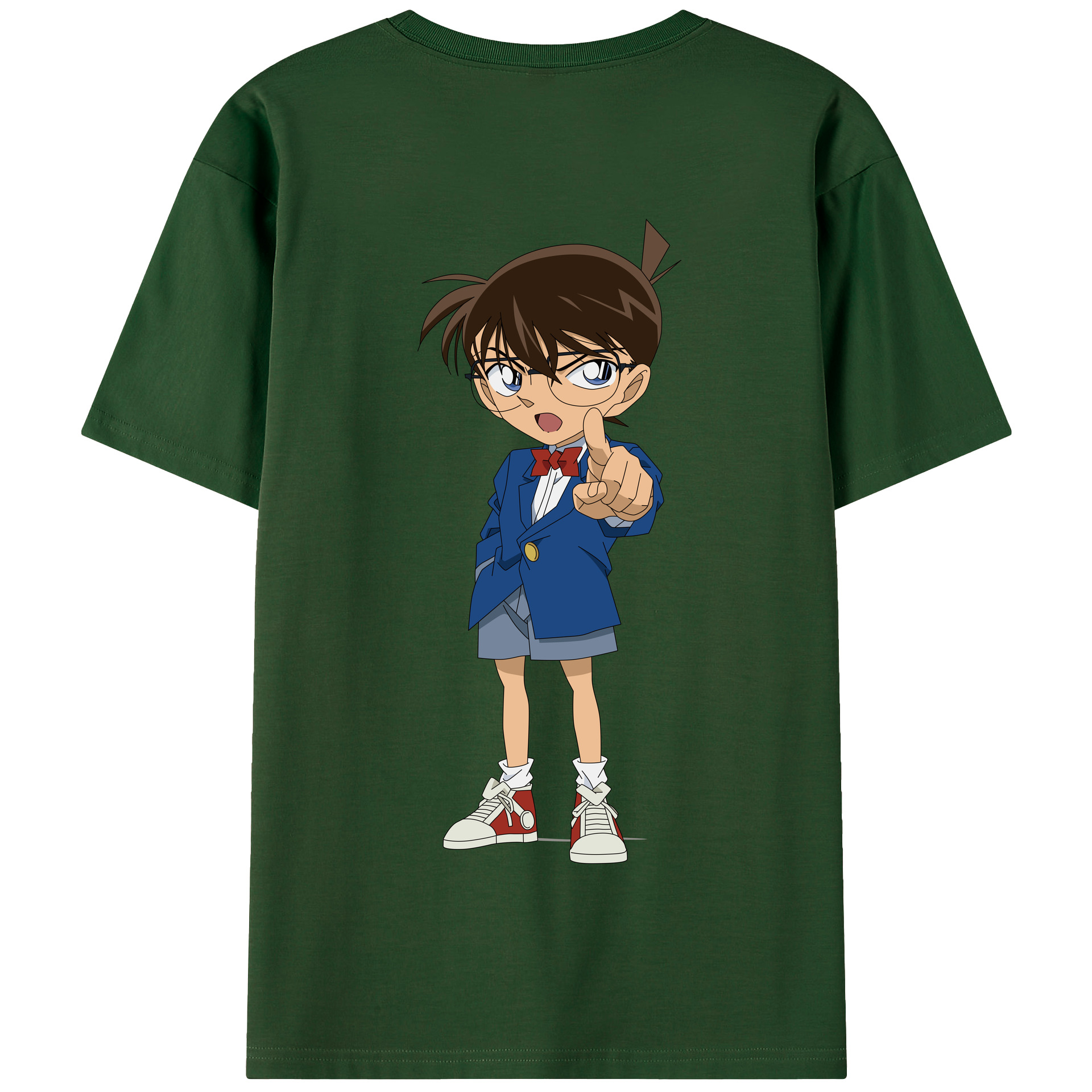 （画像用） 名探偵コナン 江戸川 コナン Detective Conan Conan Edogawa 綿100％半袖Tシャツ（背面プリント）
